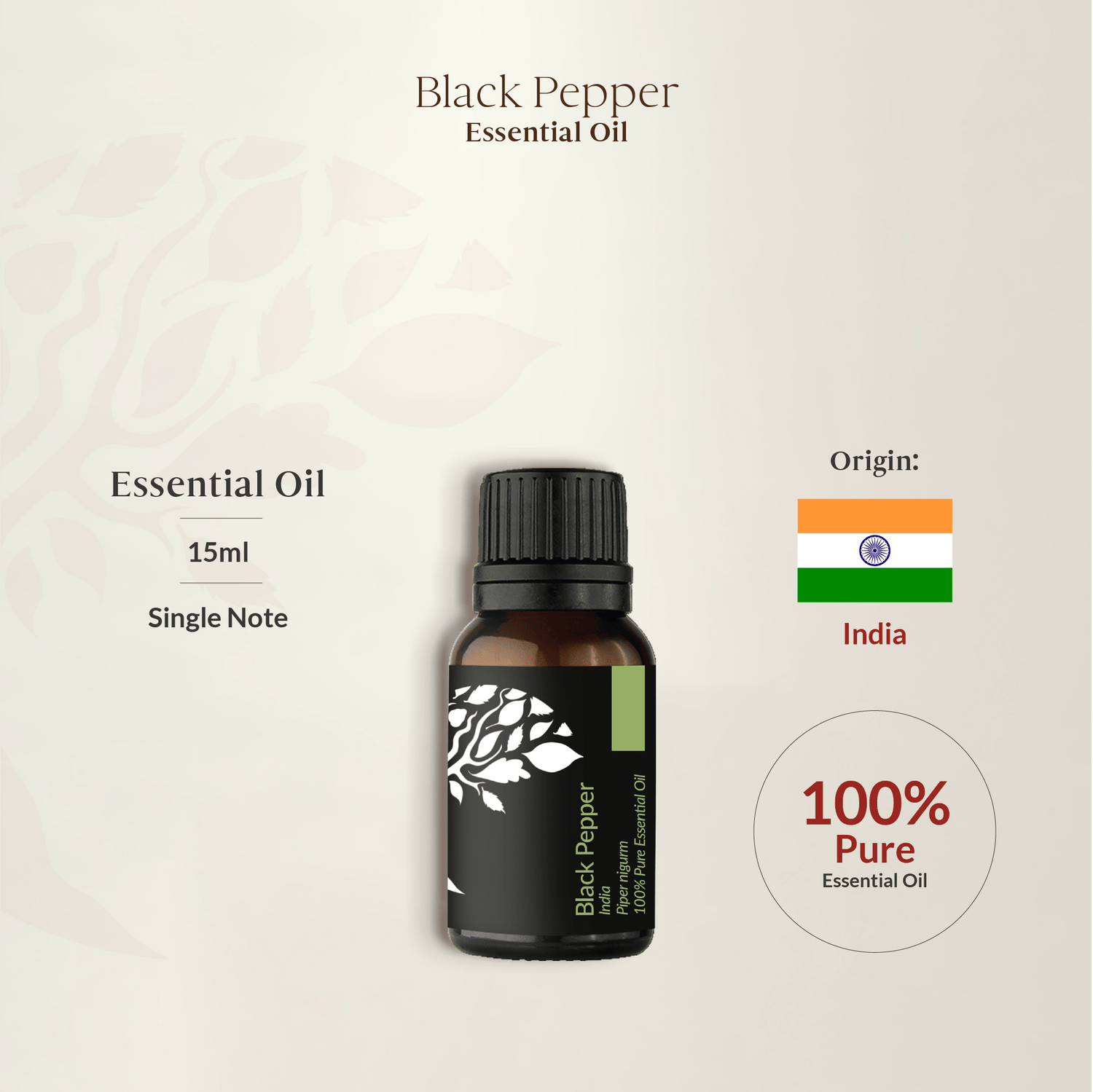 Black Pepper Essential Oil 15ml (Expiry : OCT 2026)