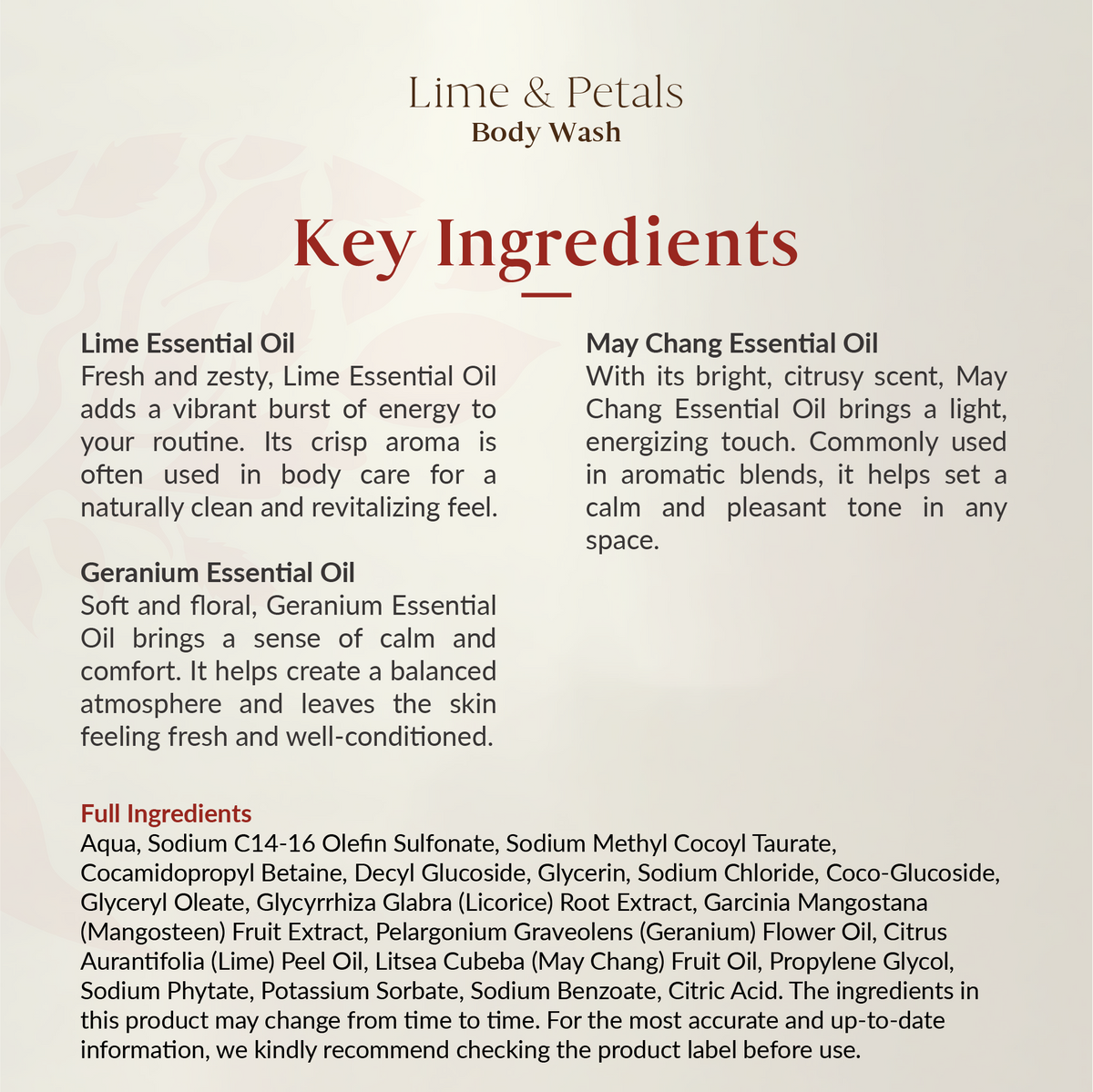 Lime & Petals Body Wash 500ml