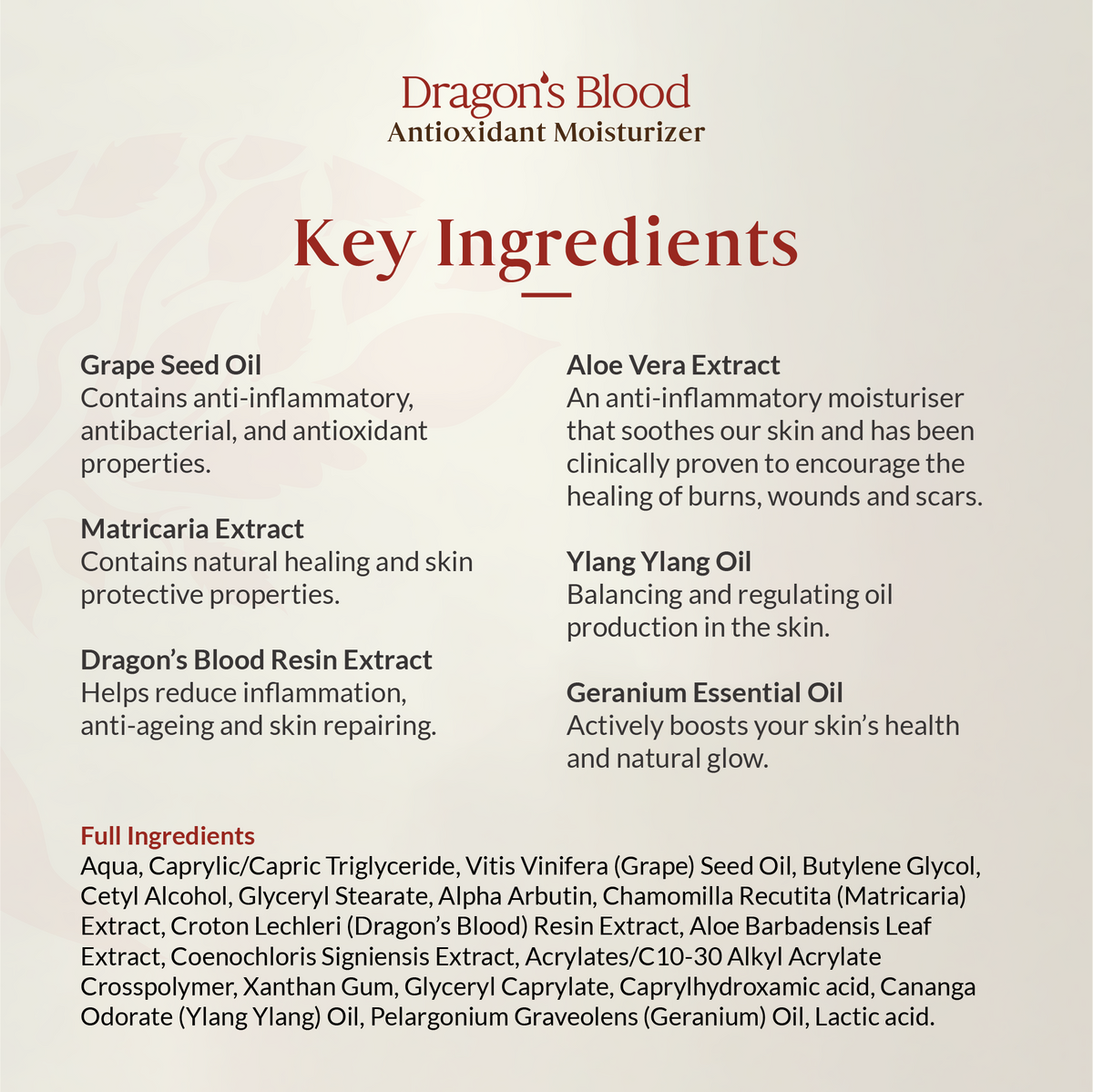Dragon's Blood Antioxidant Moisturizer 50ml