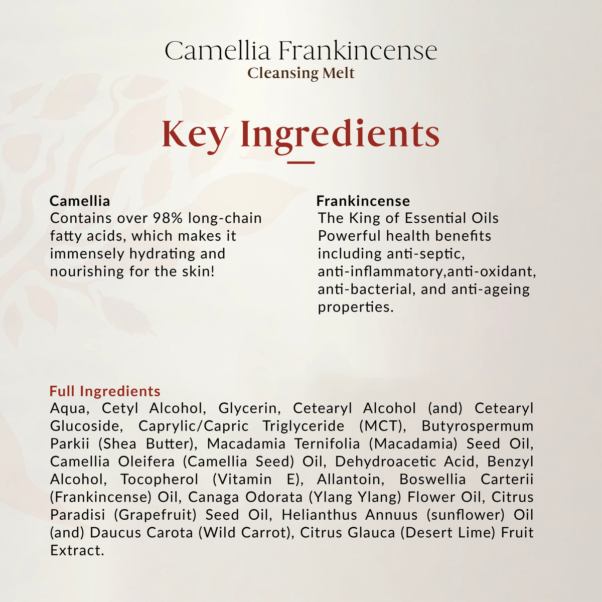 Camellia Frankincense Golden Glow Cleansing Melt 100ml