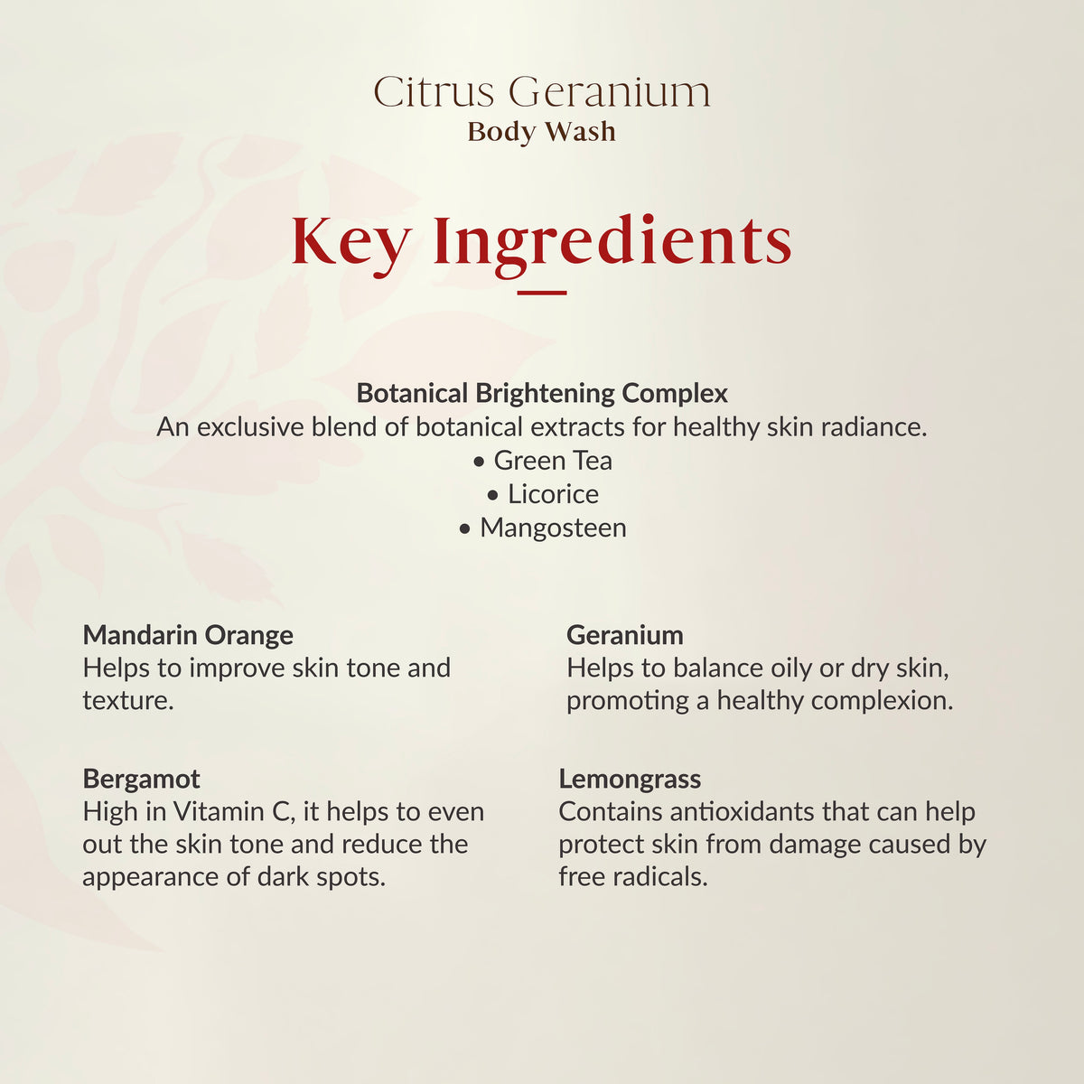 Citrus Geranium Body Wash 500ml