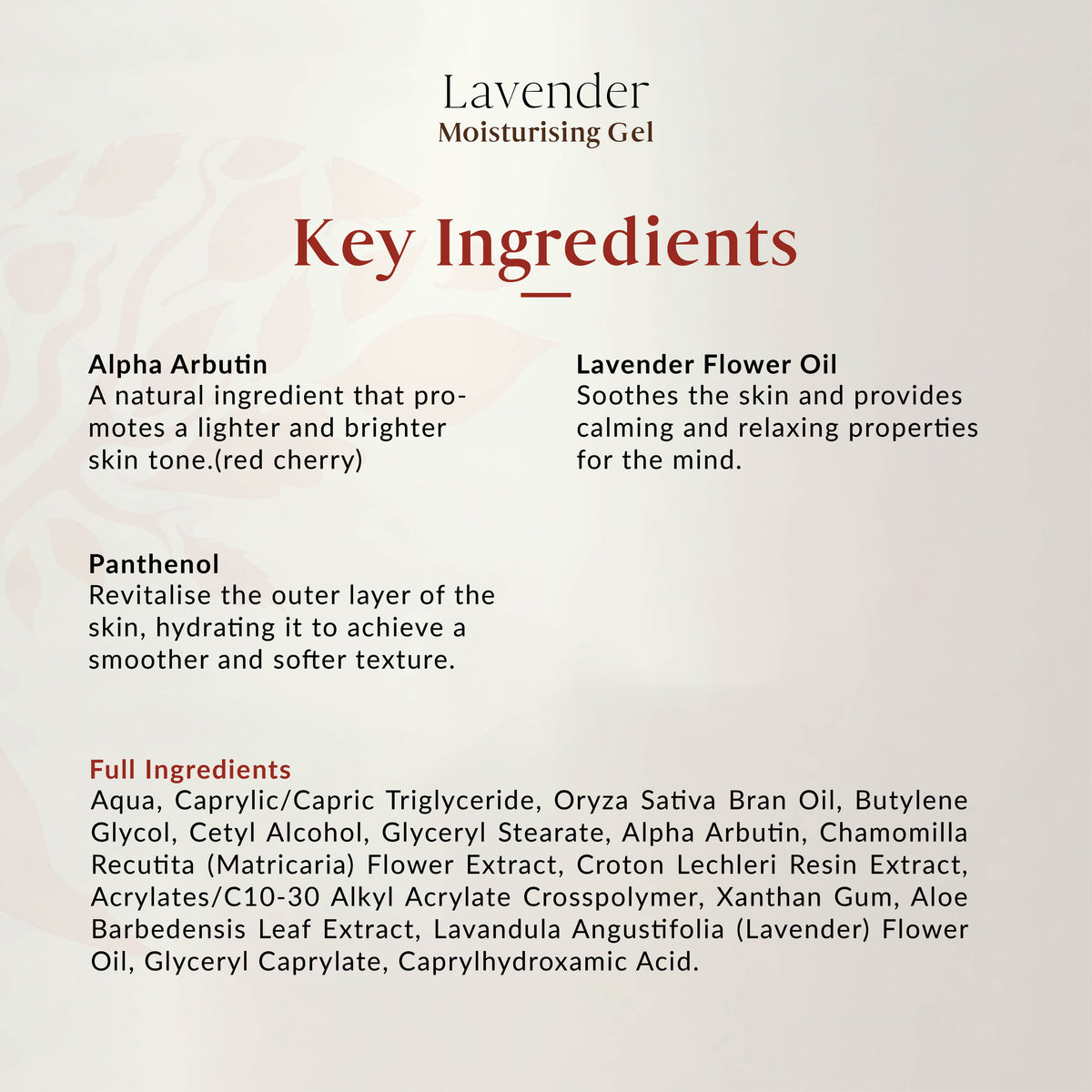 Lavender Moisturising Gel 50ml