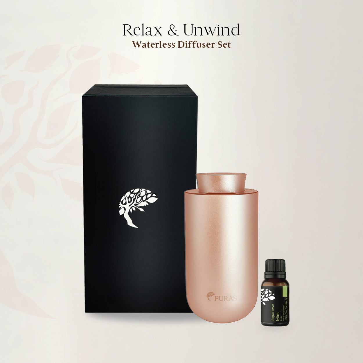 Relax & Unwind - Waterless Diffuser Set (Gold)