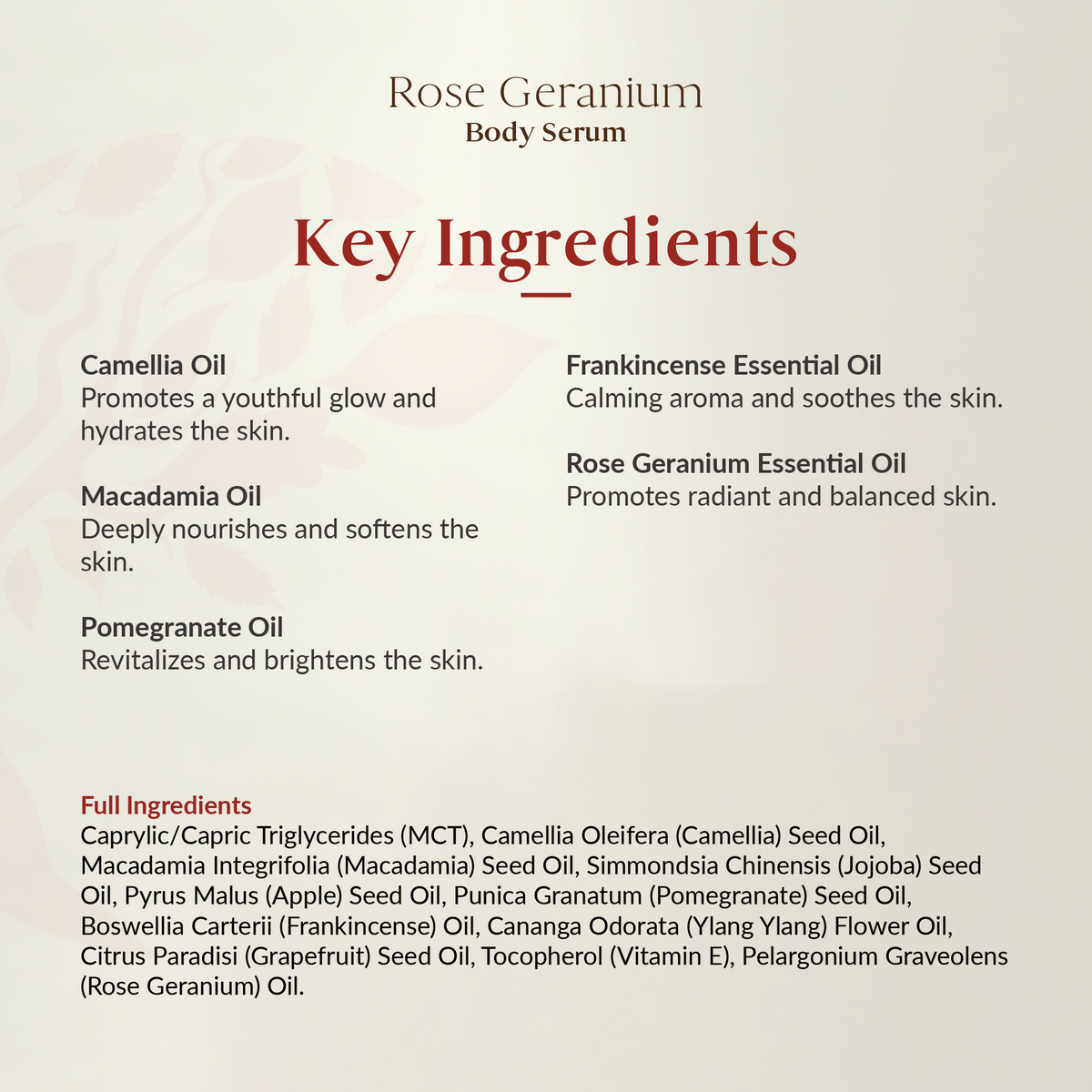 Rose Geranium Body Serum 200ml