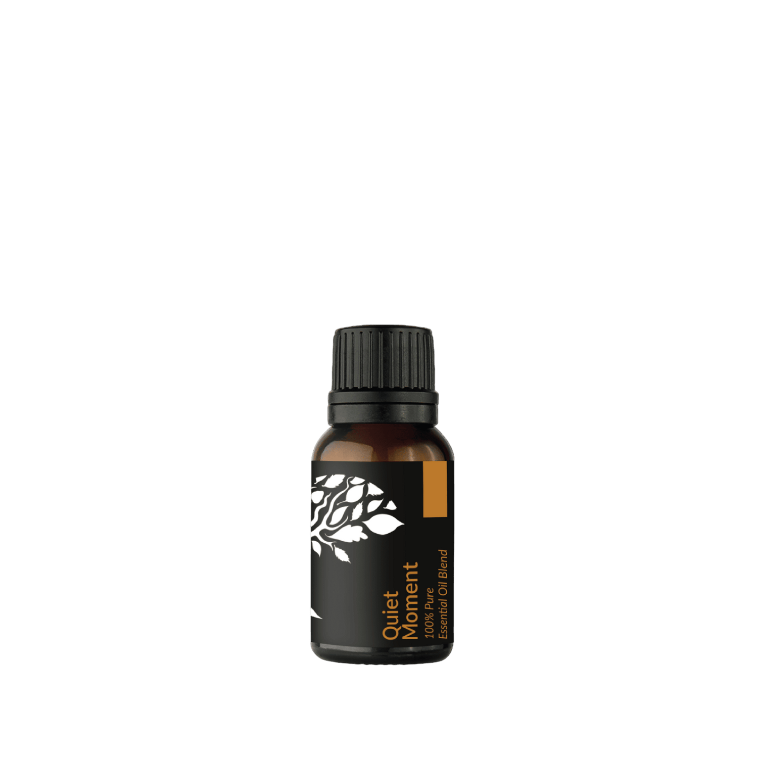 Bottle of Quiet Moment essential oil blend on a transparent background