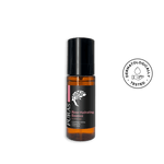 Puras Rose Hydrating Essence bottle with black cap on a transparent background