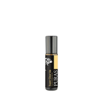 Essential oil roll-on bottle labeled 'Super Clear Up' by 'PURAS' on a trasnparent background